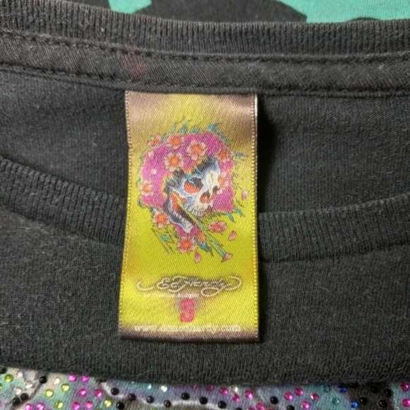 Vintage  Ed Hardy Black Long Sleeve Graphic Tee - Picture 8 of 9